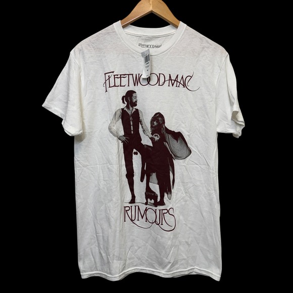 Fleetwood Mac Other - Fleetwood Mac Unisex T-Shirt Medium White Rumours Album Graphic Rock Aesthetic